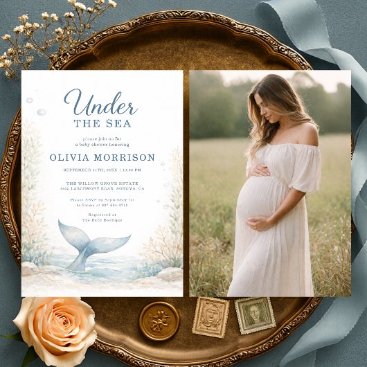 Under the Sea Ocean Photo Baby Shower Einladung