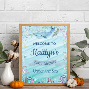 Under The Sea Ocean Themed Baby Shower Welcome Poster