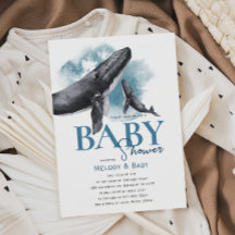Under The Sea Ocean Whale Baby Shower Invitation