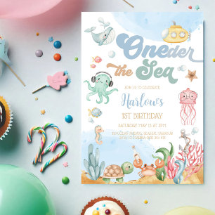 Under the Sea Ozean-Themen-Kinder 1. Geburtstag Einladung