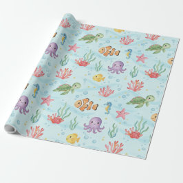 Under the Sea Party Colourful Ocean Creatures Geschenkpapier
