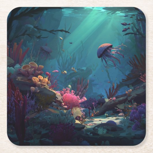 Under The Sea Rechteckiger Pappuntersetzer (Vorderseite)