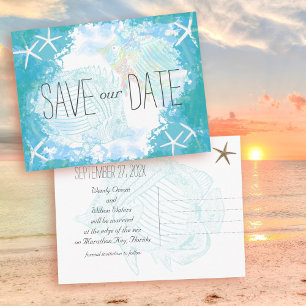 Under the Sea Save the Date Tropical Wedding Ankündigungspostkarte