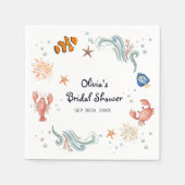 Under the Sea She's a Catch Bridal Shower Cocktail Serviette (Vorderseite)