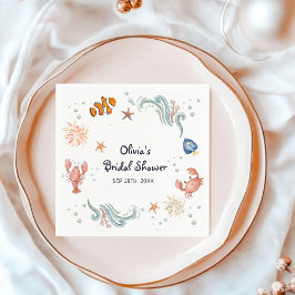 Under the Sea She's a Catch Bridal Shower Cocktail Serviette