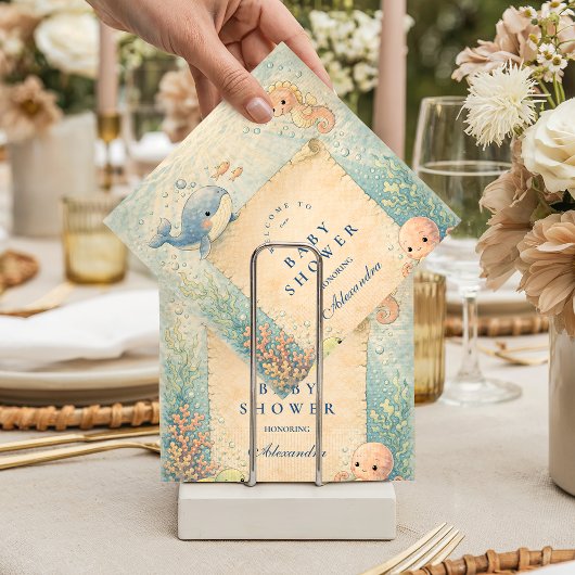 Under the Sea Storybook Baby Shower Serviette