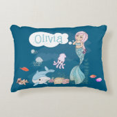 Under the Sea Sweet Mermaid Personalized Dekokissen (Vorderseite)