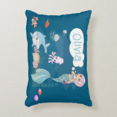 Under the Sea Sweet Mermaid Personalized Dekokissen (Vorderseite(Vertikal))