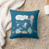 Under the Sea Sweet Mermaid Personalized Kissen (Decke)