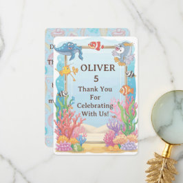 Under the Sea Thank You Card, Oliver Birthday  Dankeskarte