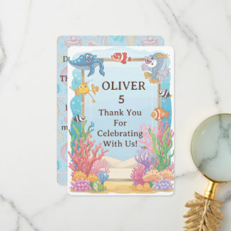 Under the Sea Thank You Card, Oliver Birthday  Dankeskarte