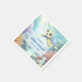 Under the Sea Turtle Boy Baby Shower Serviette (Ecke)