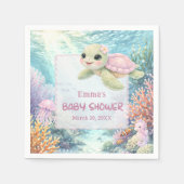Under the Sea Turtle Girl Baby Shower Serviette (Vorderseite)