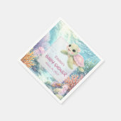 Under the Sea Turtle Girl Baby Shower Serviette (Ecke)