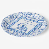 Under the sea turtle retro post stamp monogrammed pappteller (Schrägansicht)