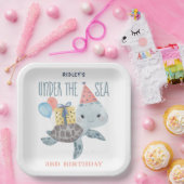 Under The Sea Turtle Watercolor Birthday  Pappteller (Party)