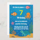 Under the Sea Underwater Birthday Invitation Einladung (Vorne/Hinten)