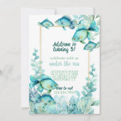 Under the Sea Watercolor Birthday Invitation Einladung (Vorderseite)