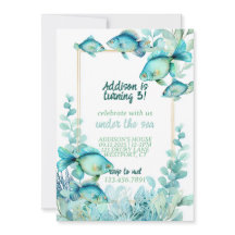 Under the Sea Watercolor Birthday Invitation