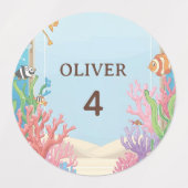 Under the Sea Waterproof Labels, Oliver Name Label Etiketten (Design 2)