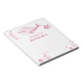 Under the sea Whale birthday time capsule message Notizblock (angewinkelt)