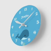 Under the Sea Whale Kids Nursery Wall Clock Runde Wanduhr (Winkel)