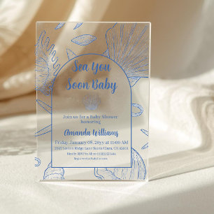 Under The Sea You Soon Blaues Jungen-Baby-Shower Acryleinladungen