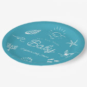 Under the Sea You Soon Blue Baby Shower Pappteller (Schrägansicht)