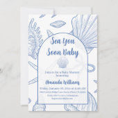 Under The Sea You Soon Blue Boy Baby Shower Einladung (Vorderseite)