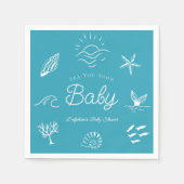 Under the Sea You Soon Blue Boy Baby Shower Serviette (Vorderseite)