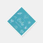 Under the Sea You Soon Blue Boy Baby Shower Serviette (Ecke)