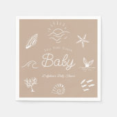 Under the Sea You Soon Brown Baby Shower Serviette (Vorderseite)