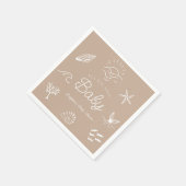 Under the Sea You Soon Brown Baby Shower Serviette (Ecke)