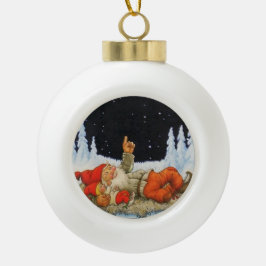 "Under the Stars" Gnomes von Jenny Nystrom Keramik Kugel-Ornament