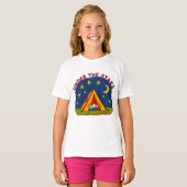 Under the Stars Kids Camping Drawing T-Shirt (Vorne ganz)