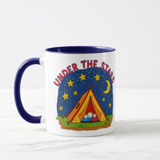 Under the Stars Kids Camping Drawing Tasse (Links)
