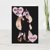 Under Umbrella: Romantic Couple Kissing in Rain Karte (Vorderseite)