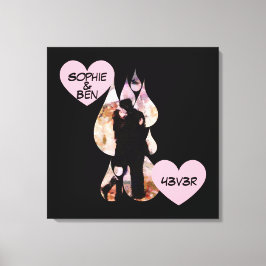 Under Umbrella: Romantic Couple Kissing in Rain Leinwanddruck