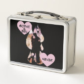 Under Umbrella: Romantic Couple Kissing in Rain Metall Brotdose (Vorderseite)