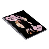 Under Umbrella: Romantic Couple Kissing in Rain Notizblock (Rechte Seite)