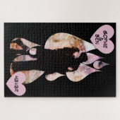 Under Umbrella: Romantic Couple Kissing in Rain Puzzle (Horizontal)