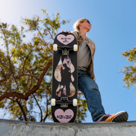 Under Umbrella: Romantic Couple Kissing in Rain Skateboard