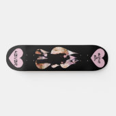 Under Umbrella: Romantic Couple Kissing in Rain Skateboard (Horizontal)