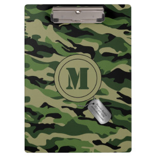 Undercover Camouflage Green Khaki Camouflage Monog Klemmbrett