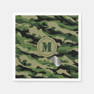 Undercover Camouflage-Tarnung Dogtag mit Monogramm Serviette
