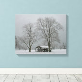 Undercover-Wintry-Schneeszene Leinwanddruck (Insitu (Holzboden))