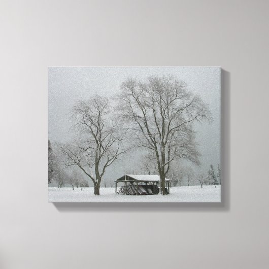 Undercover-Wintry-Schneeszene Leinwanddruck (Vorderseite)