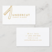 Undercut Friseur-Rasiermesser-Logo-mutige Visitenkarte (Vorne/Hinten)