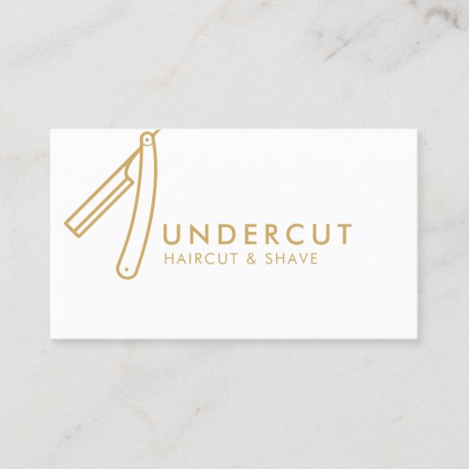Undercut Friseur-Rasiermesser-Logo-mutige Visitenkarte (Vorderseite)