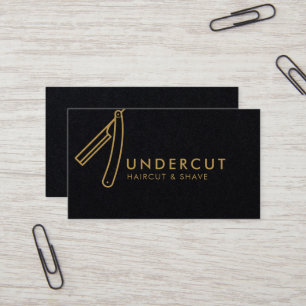 Undercut Friseur-Rasiermesser-Logo-Visitenkarte Visitenkarte